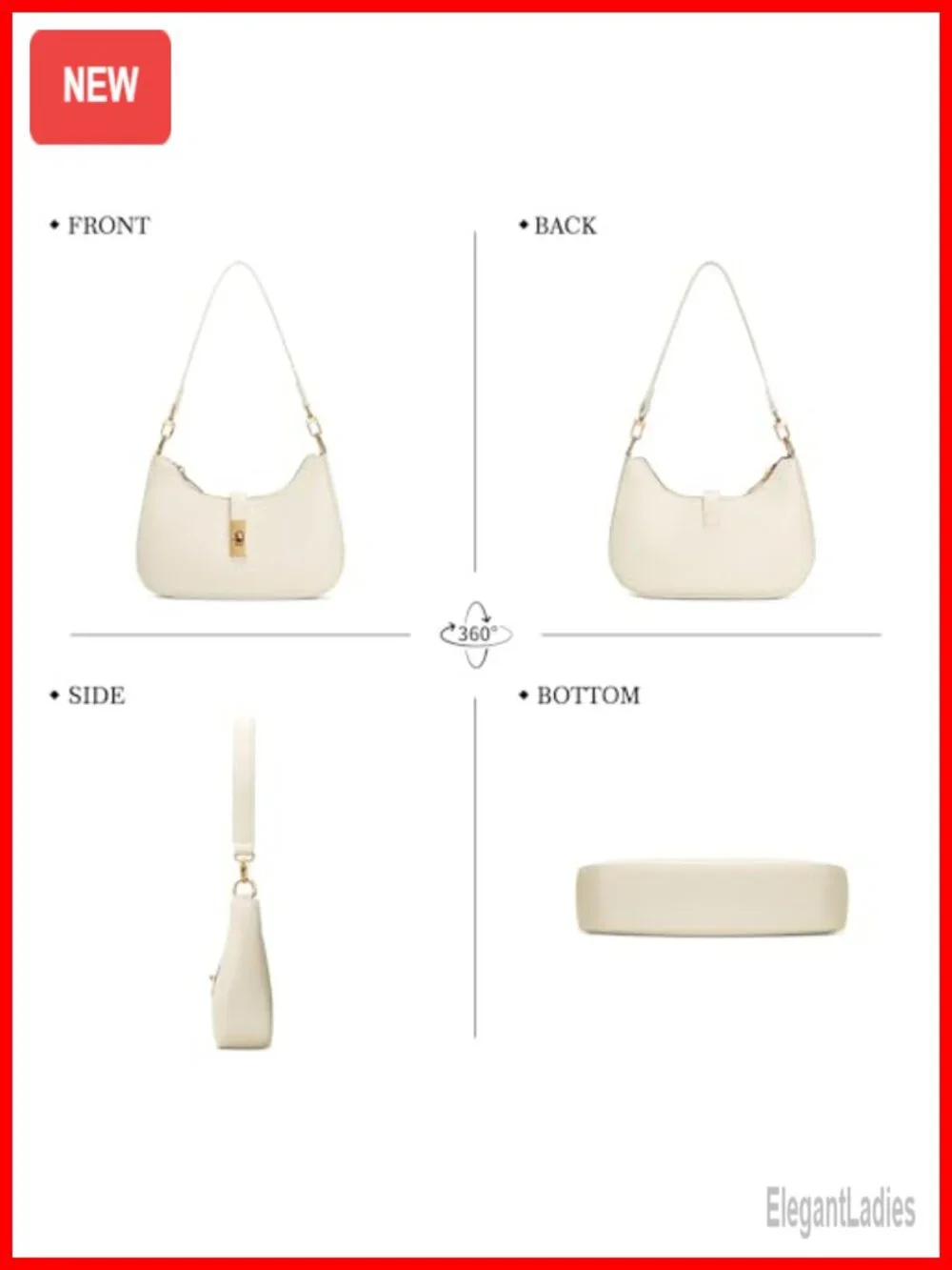Hobo Shoulder Bag for Women Vegan Leather Convertible Crossbody